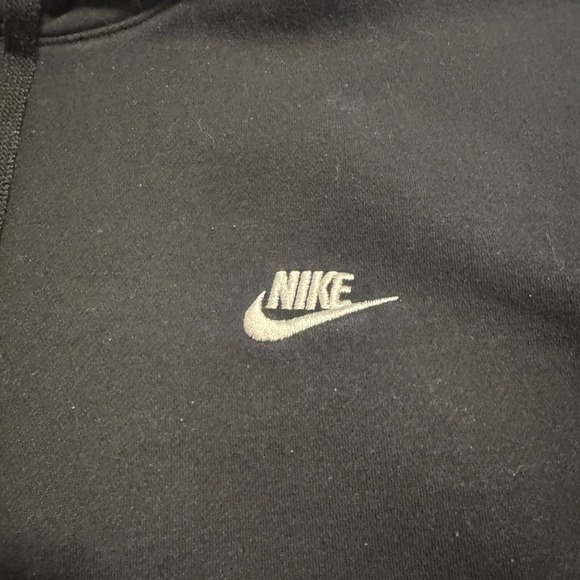 Nike Hoodie Swoosh Logo Pullover Hooded Sweatshirt Black Men's Size 2XL - Picture 3 of 15